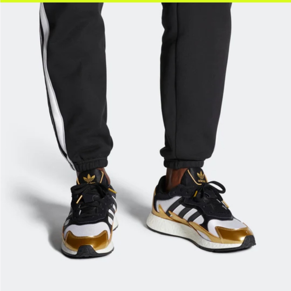 Adidas Tresc Run Black Metallic Gold Unisex Men's Size 8